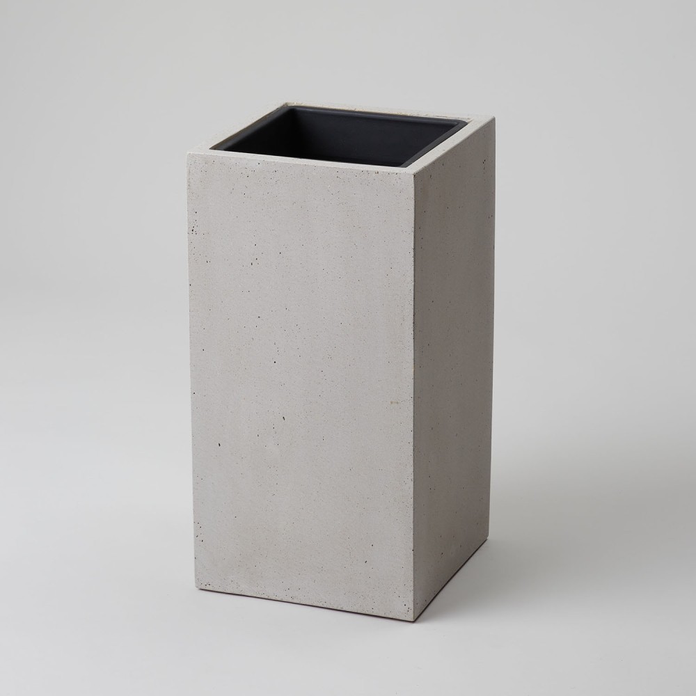 Кашпо Высокий куб Белый песок d23 Кашпо Высокий куб Белый песок d23