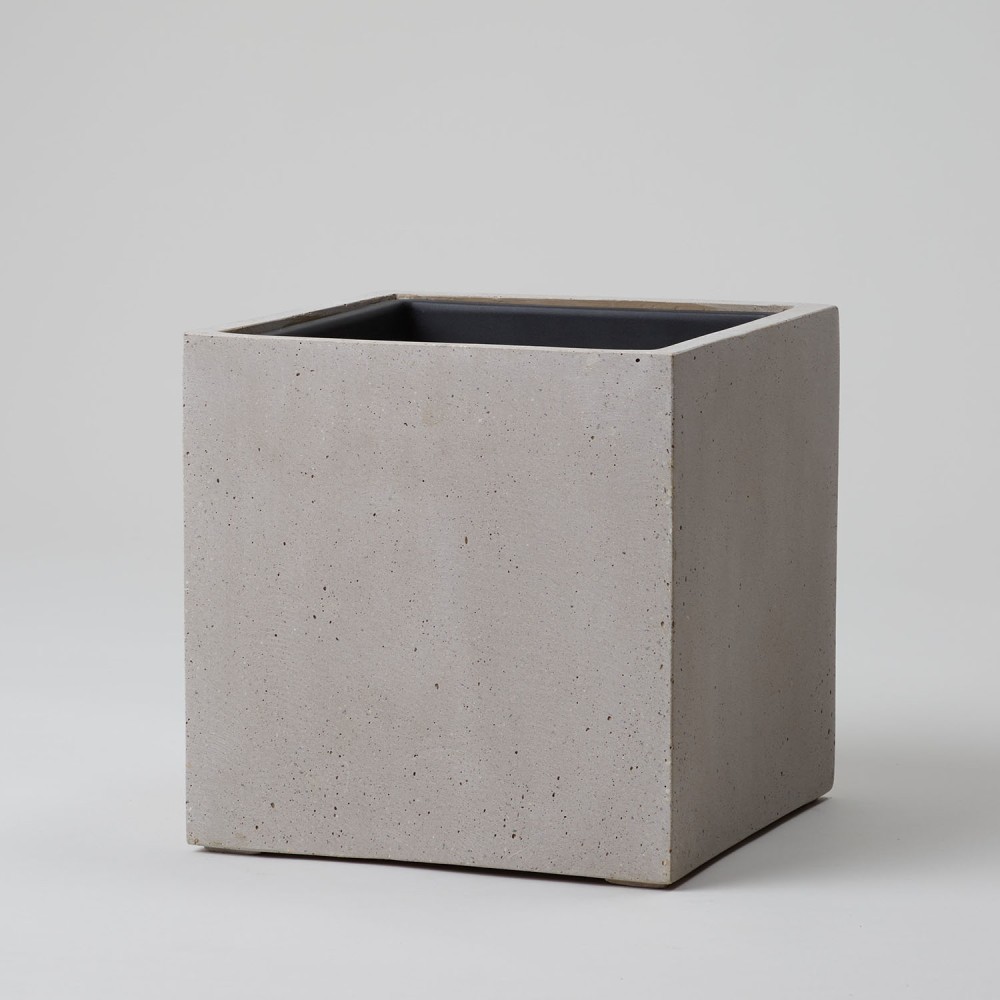 Кашпо куб Белый песок d24 Кашпо куб Белый песок d24