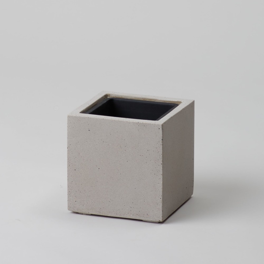 Кашпо куб Белый песок d14 Кашпо куб Белый песок d14